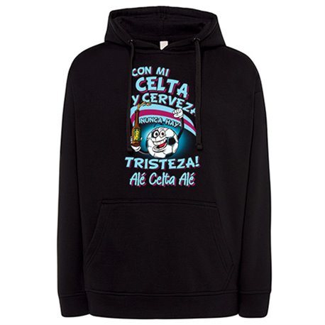 Sudadera frase con mi Celta y cerveza nunca hay tristeza para aficionado al fútbol