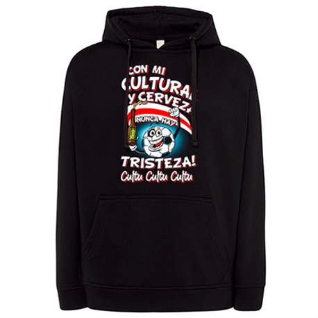 Sudadera frase con mi Cultural y cerveza nunca hay tristeza Cultu para aficionado al fútbol