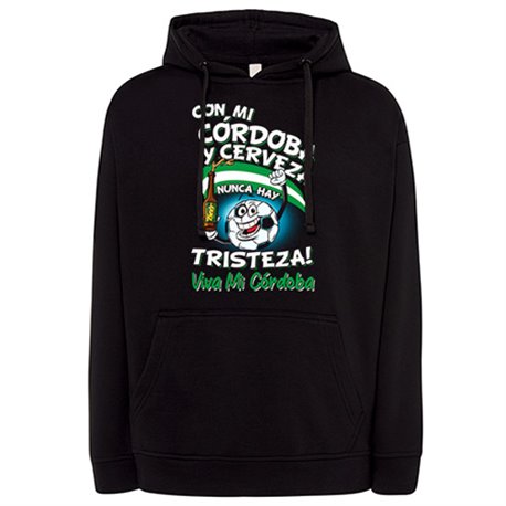 Sudadera frase con mi Córdoba y cerveza nunca hay tristeza para aficionado al fútbol
