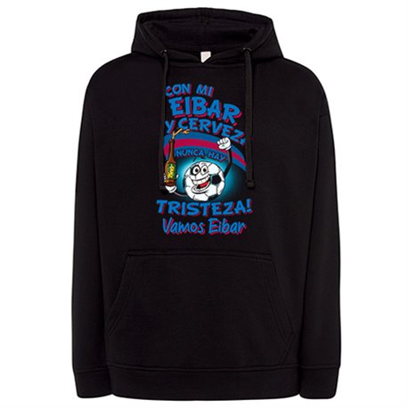 Sudadera frase con mi Eibar y cerveza nunca hay tristeza para aficionado al fútbol