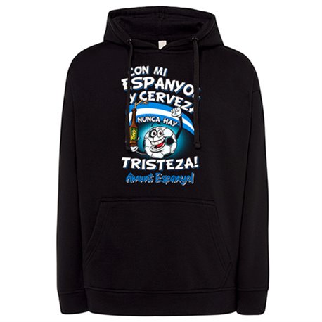 Sudadera frase con mi Espanyol y cerveza nunca hay tristeza para aficionado al fútbol