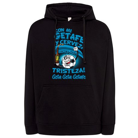 Sudadera frase con mi Getafe y cerveza nunca hay tristeza Geta para aficionado al fútbol
