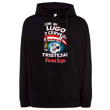 Sudadera frase con mi Lugo y cerveza nunca hay tristeza para aficionado al fútbol