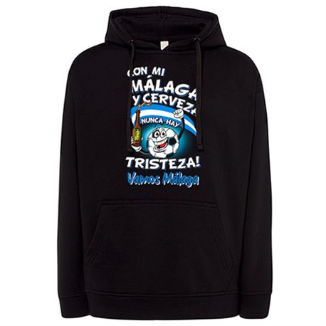 Sudadera frase con mi Málaga y cerveza nunca hay tristeza para aficionado al fútbol