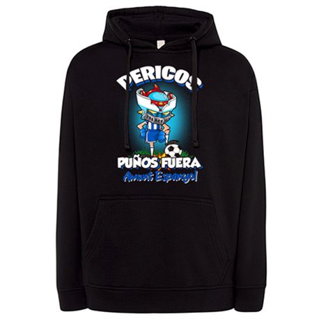 Sudadera frase pericos puños fuera parodia robot de los 80 para nostálgicos futboleros del equipo espanyol