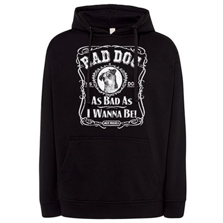 Sudadera frase perro raza Jack Russell Bad dog as bad as I wanna be
