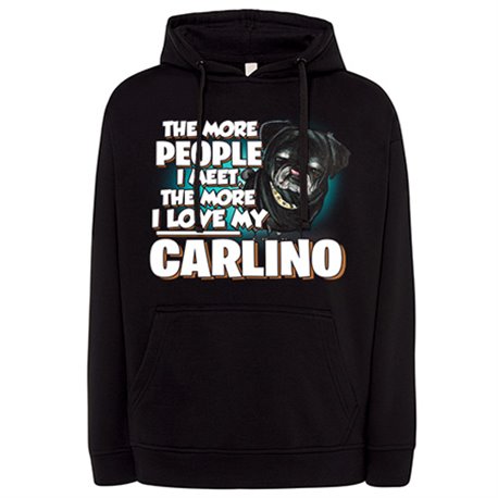 Sudadera I love my Carlino Black raza perro