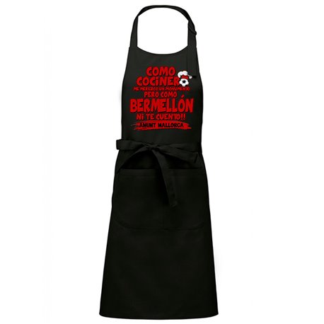 Delantal Mallorca cocinero bermellón aficionado al fútbol