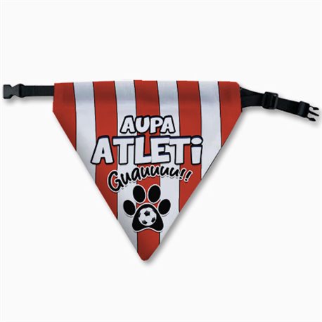 Collar pañuelo para perro del Atleti colchonero aficionado al fútbol