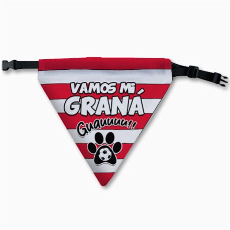 Collar pañuelo para perro del Granada nazarí aficionado al fútbol