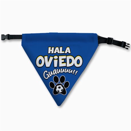 Collar pañuelo para perro del Oviedo carbayón aficionado al fútbol