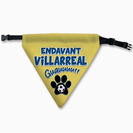 Collar pañuelo para perro del Villarreal submarino amarillo aficionado al fútbol