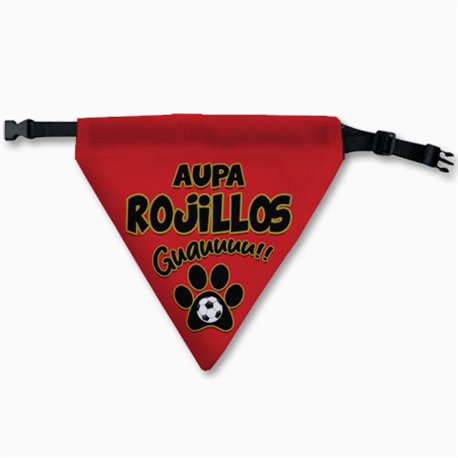 Collar pañuelo para perro rojillo de Pamplona aficionado al fútbol