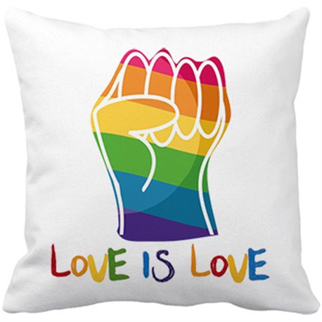 Cojín con relleno Orgullo Gay LGBTI Love is love