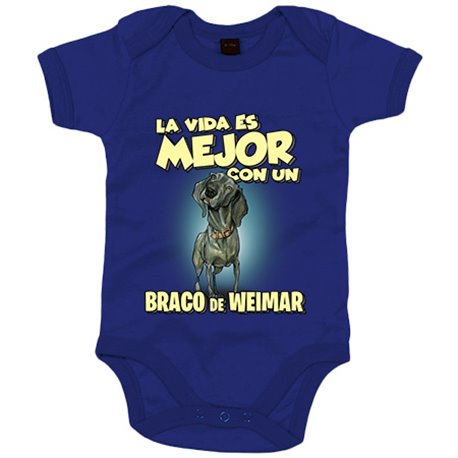 Body bebé la vida es mejor con un perro de raza Braco de Weimar