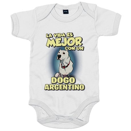 Body bebé la vida es mejor con un perro de raza Dogo argentino