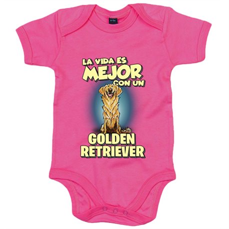 Body bebé la vida es mejor con un perro de raza Golden Retriever