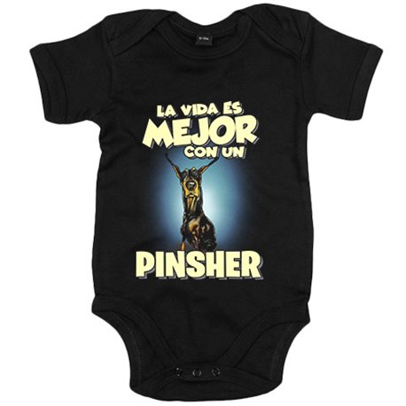 Body bebé la vida es mejor con un perro de raza Pinsher