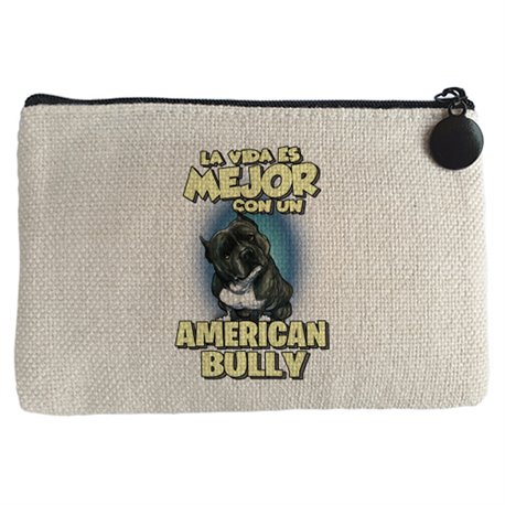 Monedero la vida es mejor con un perro de raza American Bully