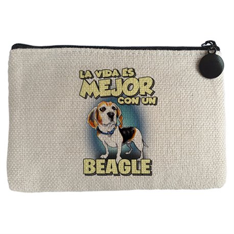 Monedero la vida es mejor con un perro de raza Beagle