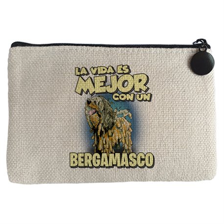 Monedero la vida es mejor con un perro de raza Bergamasco