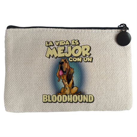Monedero la vida es mejor con un perro de raza Bloodhound