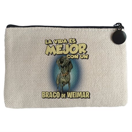 Monedero la vida es mejor con un perro de raza Braco de Weimar