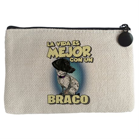 Monedero la vida es mejor con un perro de raza Braco