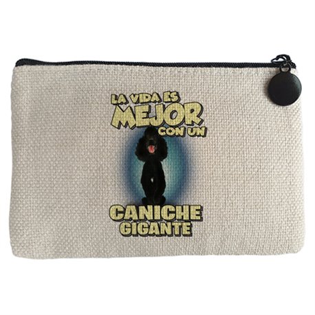 Monedero la vida es mejor con un perro de raza Caniche gigante