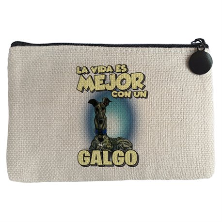 Monedero la vida es mejor con un perro de raza Galgo