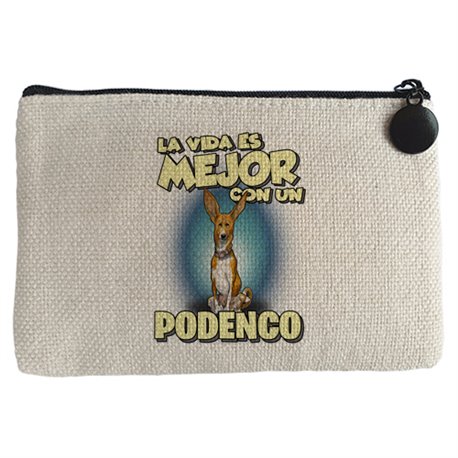 Monedero la vida es mejor con un perro de raza Podenco