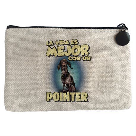Monedero la vida es mejor con un perro de raza Pointer