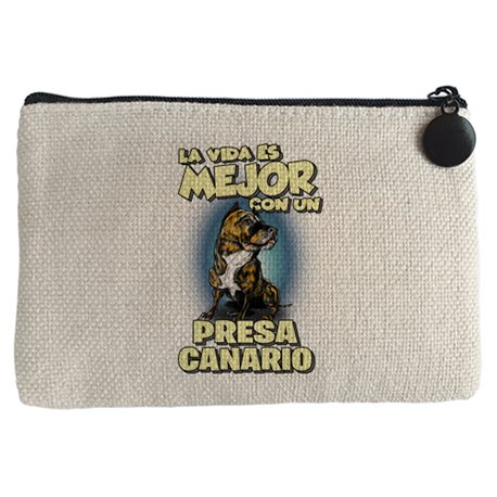 Monedero la vida es mejor con un perro de raza Presa Canario