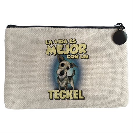 Monedero la vida es mejor con un perro de raza Teckel
