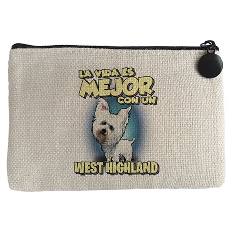 Monedero la vida es mejor con un perro de raza West Highland