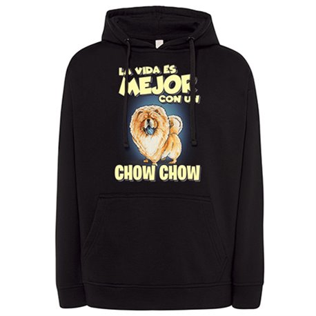 Sudadera la vida es mejor con un perro de raza Chow Chow