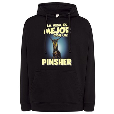 Sudadera la vida es mejor con un perro de raza Pinsher