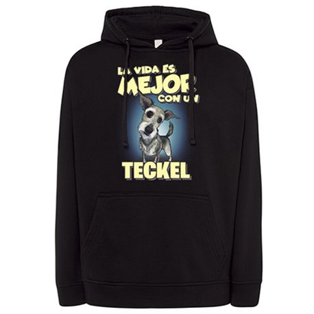 Sudadera la vida es mejor con un perro de raza Teckel