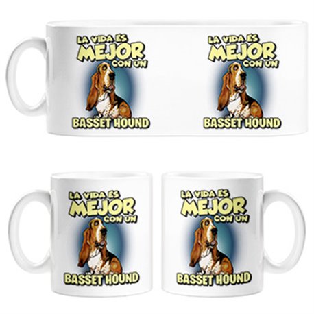 Taza la vida es mejor con un perro de raza Basset Hound