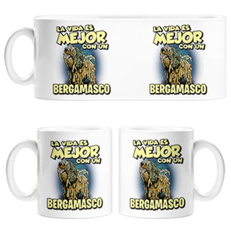 Taza la vida es mejor con un perro de raza Bergamasco