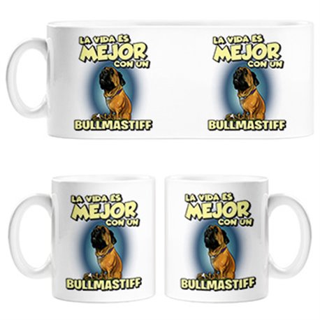 Taza la vida es mejor con un perro de raza Bullmastiff