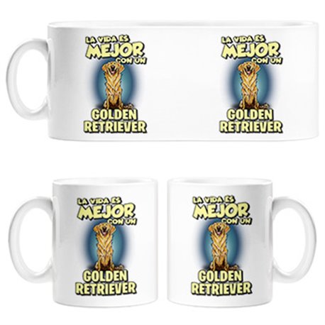 Taza la vida es mejor con un perro de raza Golden Retriever