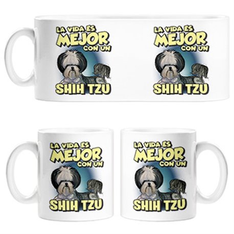 Taza la vida es mejor con un perro de raza Shih Tzu