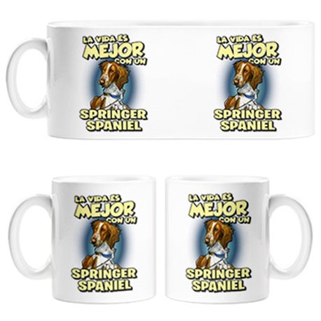 Taza la vida es mejor con un perro de raza Springer Spaniel