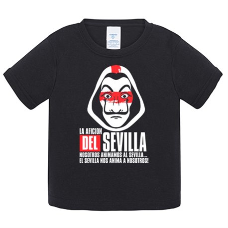 Camiseta bebé para futbolero aficionado del sevilla