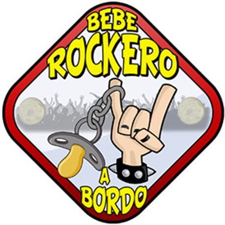 Cartel bebé a bordo rockero a bordo para amantes del rock