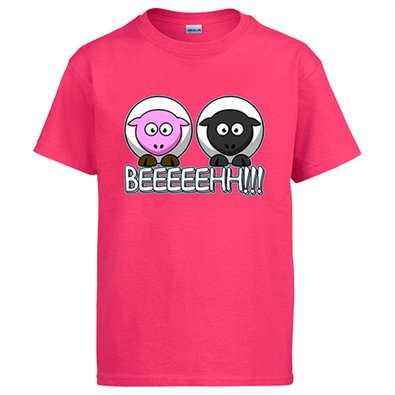 Camiseta Ovejas rosa y negra