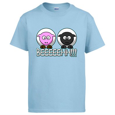 Camiseta Ovejas rosa y negra