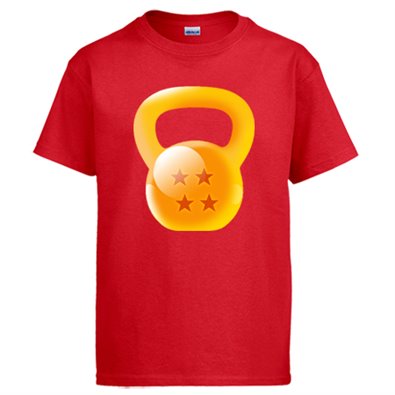 Camiseta Crossfit kettlebell ilustración parodia de Bola de Dragón