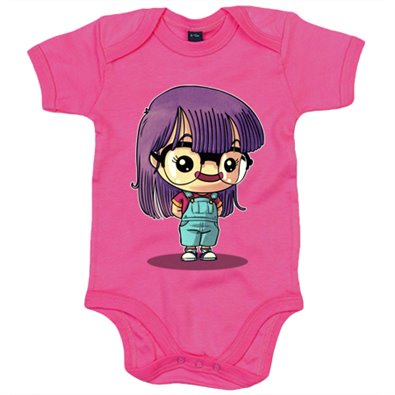 Body bebé Chibi Kawaii niña robot con gafas